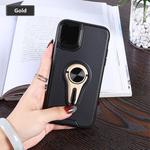  Non-slip Y-shaped TPU Mobile Phone Case with Rotating Car Bracket for iPhone 11 Pro(Gold)