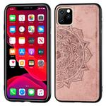 Embossed Mandala pattern PC + TPU + Fabric Phone Case for iPhone 11 Pro Max , with Lanyard & Magnetic(Rose Gold)