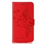 Feather Pattern Litchi Texture Horizontal Flip Leather Case with Wallet & Holder & Card Slots For Galaxy A10s(Red)