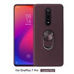For OnePlus 7 Pro  360 Rotary Multifunctional Stent PC+TPU Case with Magnetic Invisible Holder(Jujube Red)