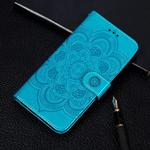 Mandala Embossing Pattern Horizontal Flip Leather Case for Xiaomi Mi CC9, with Holder & Card Slots & Wallet & Photo Frame & Lanyard(Blue)