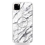 For iPhone 11 Pro 3D Marble Soft Silicone TPU CaseCover with Bracket (White)