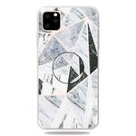 For iPhone 11 3D Marble Soft Silicone TPU Case Cover with Bracket (Polytriangle)