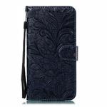 Lace Flower Embossing Pattern Horizontal Flip Leather Case for Xiaomi Mi CC9e / A3  , with Holder & Card Slots & Wallet & Photo Frame & Lanyard(Dark Blue)