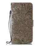 Lace Flower Embossing Pattern Horizontal Flip Leather Case for Xiaomi Mi CC9e / A3  , with Holder & Card Slots & Wallet & Photo Frame & Lanyard(Gray)
