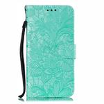 Lace Flower Embossing Pattern Horizontal Flip Leather Case for Xiaomi Mi CC9 , with Holder & Card Slots & Wallet & Photo Frame & Lanyard(Green)