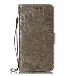 Lace Flower Embossing Pattern Horizontal Flip Leather Case for Xiaomi Redmi 7A , with Holder & Card Slots & Wallet & Photo Frame & Lanyard(Gray)