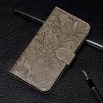 Lace Flower Embossing Pattern Horizontal Flip Leather Case for Huawei Honor 20 Pro , with Holder & Card Slots & Wallet & Photo Frame & Lanyard(Gray)