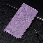 Lace Flower Embossing Pattern Horizontal Flip Leather Case for Huawei Honor X9 Pro , with Holder & Card Slots & Wallet & Photo Frame & Lanyard(Purple)