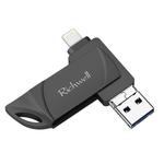 Richwell  DXZ128 USB Flash Disk 128G 3 in 1 Micro USB + 8 Pin + USB 3.0 Compatible IPhone & IOS(Black)