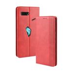 Magnetic Buckle Retro Crazy Horse Texture Horizontal Flip Leather Case for Asus ROG Phone II ZS660KL ,with Holder & Card Slots & Photo Frame(Red)