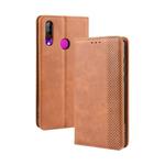 Magnetic Buckle Retro Crazy Horse Texture Horizontal Flip Leather Case for LG W30,with Holder & Card Slots & Photo Frame(Brown)