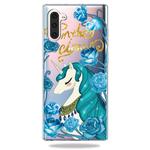 Pattern Printing Soft TPU Cell Phone Cover Case For Galaxy Note10(Blue Unicorn)