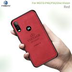 PINWUYO Shockproof Waterproof Full Coverage PC + TPU + Skin Protective Case for Motorola Moto P40 / P50 / One Vision(Red)