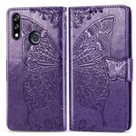 Butterfly Love Flowers Embossing Horizontal Flip Leather Case For LG W10 with Holder & Card Slots & Wallet & Lanyard(Dark Purple)