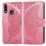 Butterfly Love Flowers Embossing Horizontal Flip Leather Case For LG W10 with Holder & Card Slots & Wallet & Lanyard(Pink)