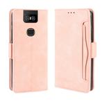 Wallet Style Skin Feel Calf Pattern Leather Case For Asus Zenfone 6 ZS630KL,with Separate Card Slot(Pink)