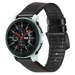For Samsung Galaxy Watch Active 2 22mm Leather Silicone Sports Watch Band(Black)