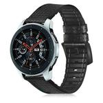 For Samsung Galaxy Watch Active 2 22mm Carbon Fiber Leather Silicone Watch Band(Black)