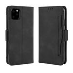 For iPhone 11 Pro Max Wallet Style Skin Feel Calf Pattern Leather Case  ,with Separate Card Slot(Black)