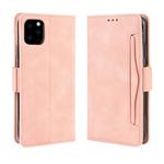 For iPhone 11 Pro Max Wallet Style Skin Feel Calf Pattern Leather Case  ,with Separate Card Slot(Pink)
