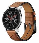 For Samsung Galaxy Watch Active 2 22mm Leather Eyelet Sport Watch Band(Brown)