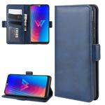 Wallet Stand Leather Cell Phone Case for LG W30，with Wallet & Holder & Card Slots(Dark Blue)