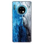 3D Marble Soft Silicone TPU Case Cover Bracket  For Huawei Mate 30 Pro(Dark Blue)