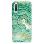 3D Marble Soft Silicone TPU Case Cover Bracket For Xiaomi Mi CC9(Dark Green)