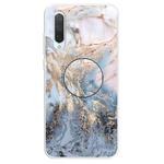 3D Marble Soft Silicone TPU Case Cover Bracket For Xiaomi Mi CC9e(Gold Ash)