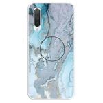 3D Marble Soft Silicone TPU Case Cover Bracket For Xiaomi Mi CC9e(Silver Blue)