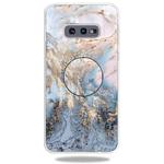 3D Marble Soft Silicone TPU Case Cover Bracket For Galaxy S10e(Gold Ash)