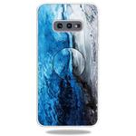 3D Marble Soft Silicone TPU Case Cover Bracket For Galaxy S10e(Dark Blue)