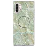 3D Marble Soft Silicone TPU Case Cover Bracket For Galaxy Note10 +(Light Green)