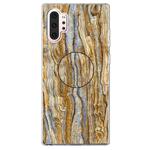 3D Marble Soft Silicone TPU Case Cover Bracket For Galaxy Note10 +(Brown)