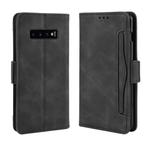 Wallet Style Skin Feel Calf Pattern Leather Case for Galaxy S10+, with Separate Card Slot(Black)