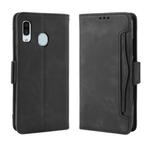 Wallet Style Skin Feel Calf Pattern Leather Case For Galaxy A40,with Separate Card Slot(Black)