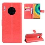 Retro Crazy Horse Texture Horizontal Flip Leather Case for Huawei Mate 30 Pro, with Holder & Card Slots & Photo Frame(Red)