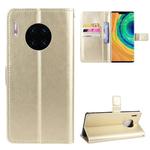 Retro Crazy Horse Texture Horizontal Flip Leather Case for Huawei Mate 30 Pro, with Holder & Card Slots & Photo Frame(Gold)