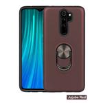 For Xiaomi Redmi Note 8 Pro   360 Rotary Multifunctional Stent PC+TPU Case with Magnetic Invisible Holder(Jujube Red)