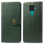 For Huawei Mate 30 Lite / Nova 5i Pro Retro Solid Color Leather Buckle Mobile Phone Protection Leather Case with Photo Frame & Card Slot & Wallet & Bracket Function(Green)
