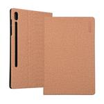 ENKAY Denim Pattern Horizontal Flip Leather Case with Holder for Galaxy Tab S6 10.5 T860 / T865(Light Brown)