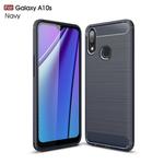Brushed Texture Carbon Fiber TPU Case for Galaxy A10s(Navy Blue)
