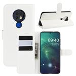 Litchi Texture Horizontal Flip Leather Case for Nokia 6.2, with Wallet & Holder & Card Slots(White)