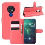 Litchi Texture Horizontal Flip Leather Case for Nokia 6.2, with Wallet & Holder & Card Slots(Red)