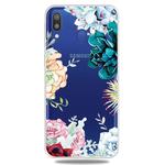 For Galaxy A40    3D Pattern Printing Extremely Transparent TPU Phone Case(The Stone Flower)