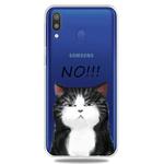 For Galaxy A40    3D Pattern Printing Extremely Transparent TPU Phone Case(NO Cat)