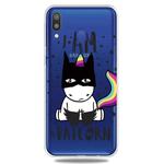 For Galaxy A40    3D Pattern Printing Extremely Transparent TPU Phone Case(Batman)