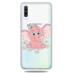 For Galaxy A50    3D Pattern Printing Extremely Transparent TPU Phone Case(Pink Weevil)
