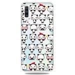 For Galaxy A70    3D Pattern Printing Extremely Transparent TPU Phone Case(Mini Panda)